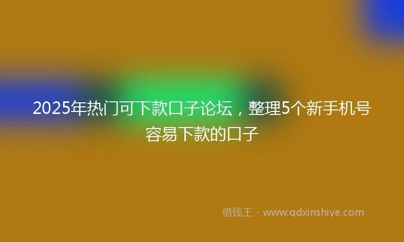 2025年热门可下款口子论坛，整理5个新手机号容易下款的口子