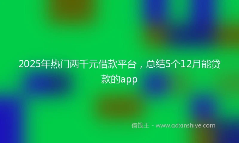 2025年热门两千元借款平台，总结5个12月能贷款的app