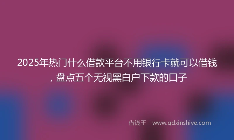 2025年热门什么借款平台不用银行卡就可以借钱，盘点五个无视黑白户下款的口子