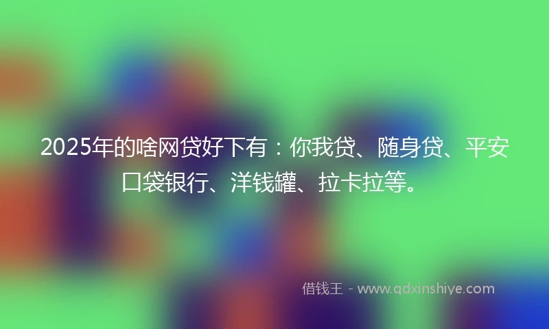 2025年的啥网贷好下有：你我贷、随身贷、平安口袋银行、洋钱罐、拉卡拉等。