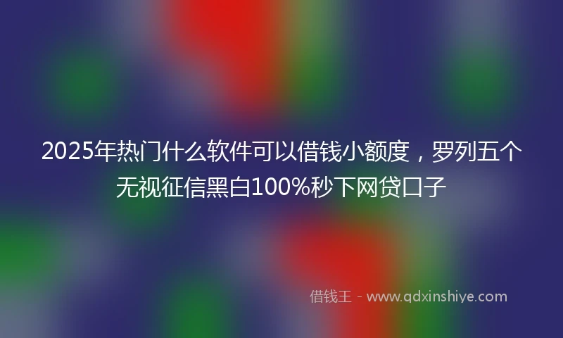 2025年热门什么软件可以借钱小额度，罗列五个无视征信黑白100%秒下网贷口子