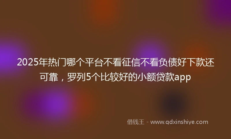 2025年热门哪个平台不看征信不看负债好下款还可靠，罗列5个比较好的小额贷款app