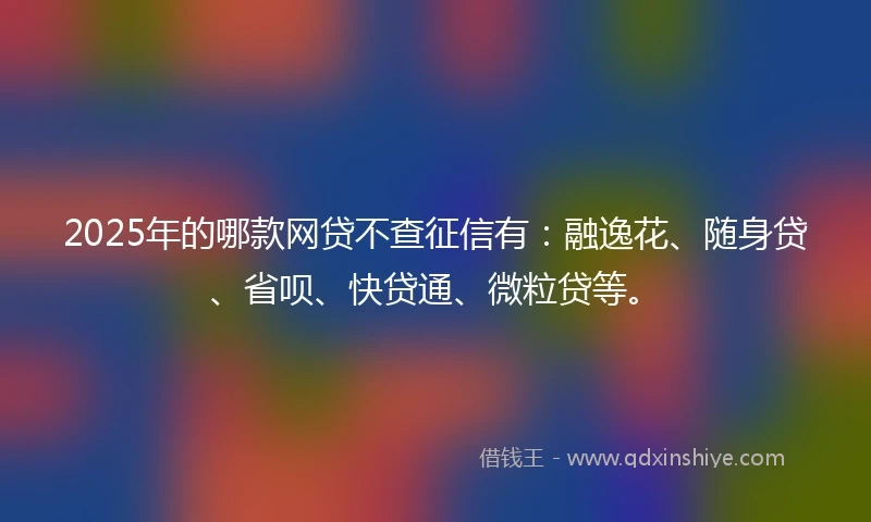 2025年的哪款网贷不查征信有：融逸花、随身贷、省呗、快贷通、微粒贷等。