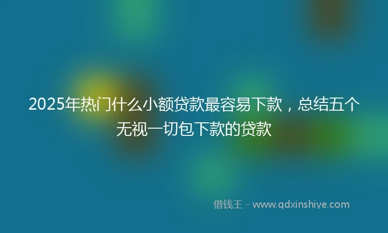 2025年热门什么小额贷款最容易下款，总结五个无视一切包下款的贷款