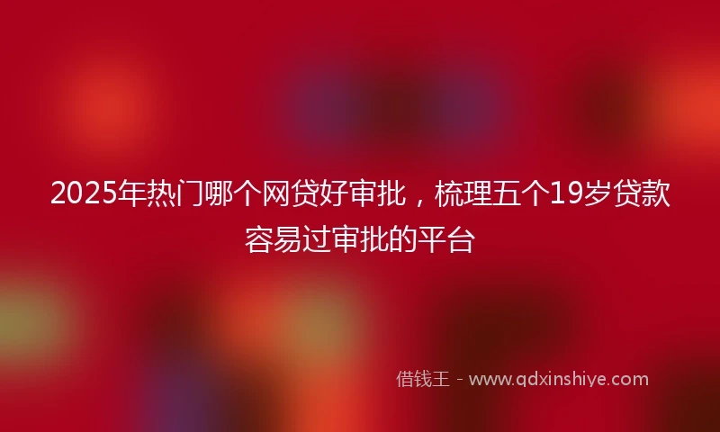 2025年热门哪个网贷好审批，梳理五个19岁贷款容易过审批的平台