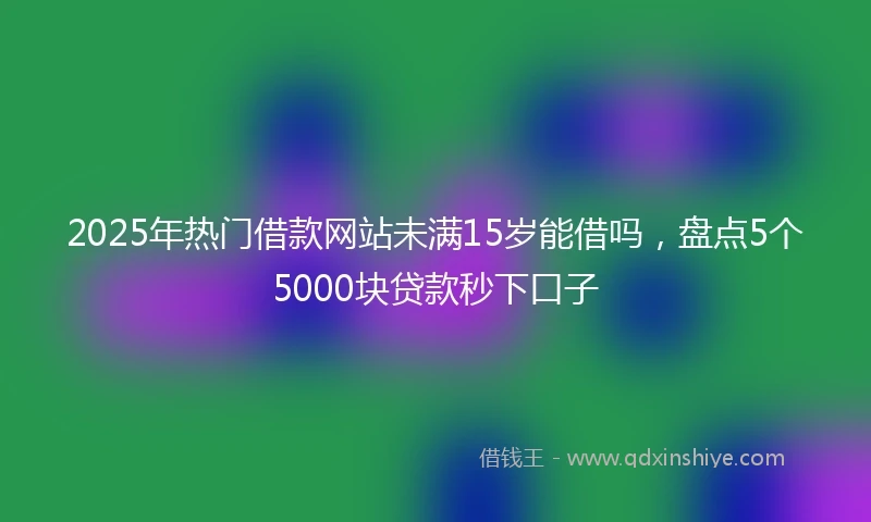 2025年热门借款网站未满15岁能借吗，盘点5个5000块贷款秒下口子