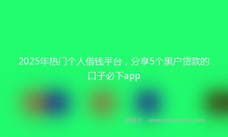 2025年热门个人借钱平台，分享5个黑户贷款的口子必下app