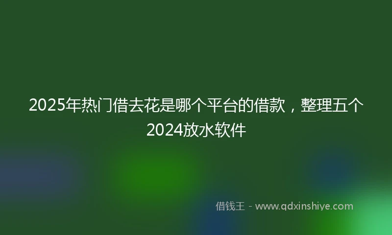2025年热门借去花是哪个平台的借款，整理五个2024放水软件