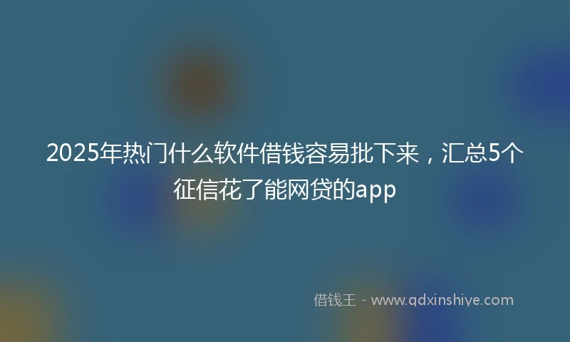 2025年热门什么软件借钱容易批下来，汇总5个征信花了能网贷的app