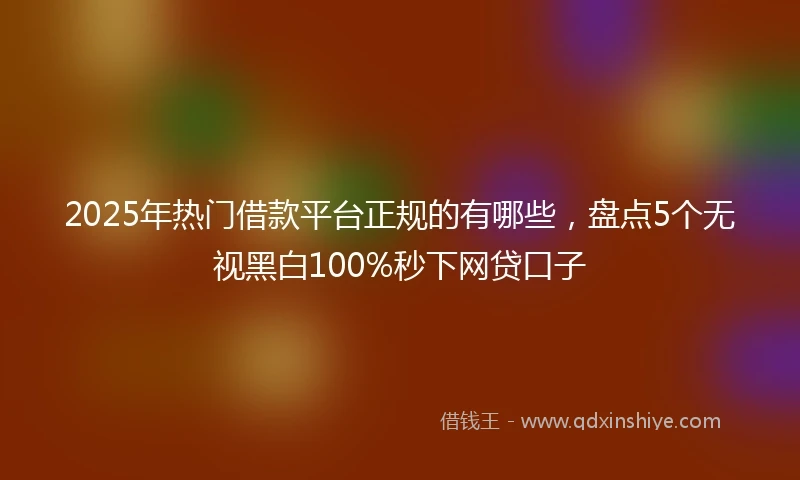 2025年热门借款平台正规的有哪些，盘点5个无视黑白100%秒下网贷口子