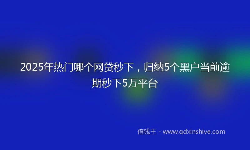 2025年热门哪个网贷秒下，归纳5个黑户当前逾期秒下5万平台