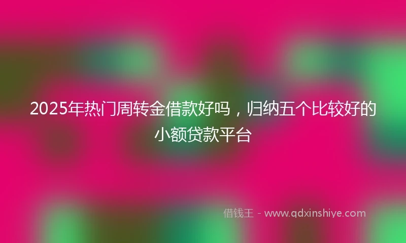 2025年热门周转金借款好吗，归纳五个比较好的小额贷款平台