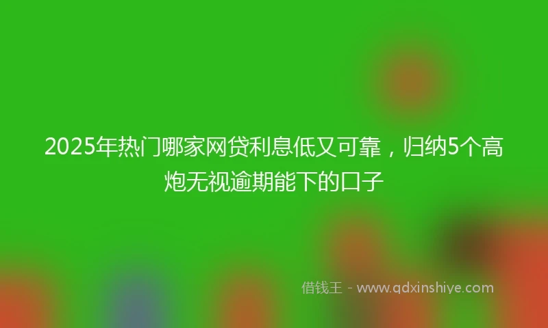 2025年热门哪家网贷利息低又可靠，归纳5个高炮无视逾期能下的口子
