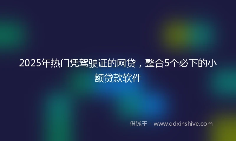 2025年热门凭驾驶证的网贷，整合5个必下的小额贷款软件