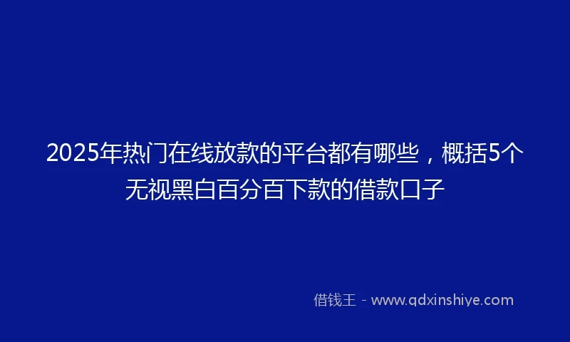 2025年热门在线放款的平台都有哪些，概括5个无视黑白百分百下款的借款口子