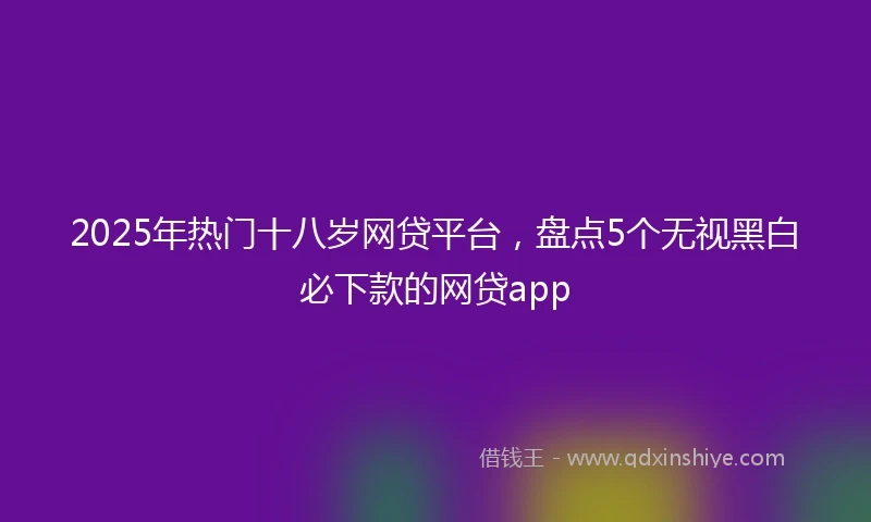 2025年热门十八岁网贷平台，盘点5个无视黑白必下款的网贷app