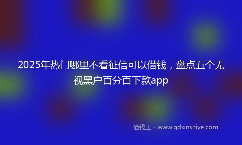 2025年热门哪里不看征信可以借钱，盘点五个无视黑户百分百下款app
