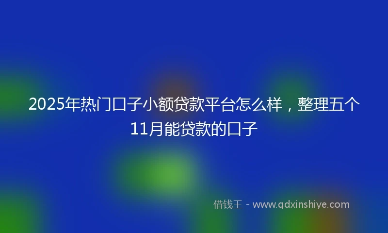 2025年热门口子小额贷款平台怎么样，整理五个11月能贷款的口子