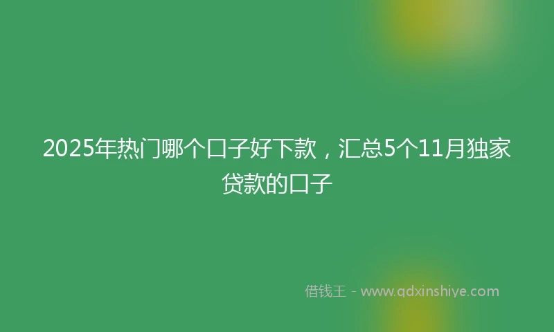 2025年热门哪个口子好下款，汇总5个11月独家贷款的口子