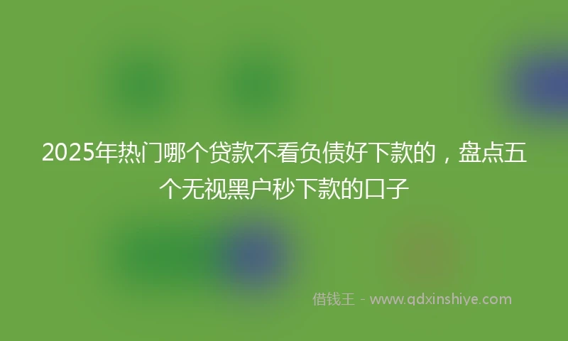 2025年热门哪个贷款不看负债好下款的，盘点五个无视黑户秒下款的口子