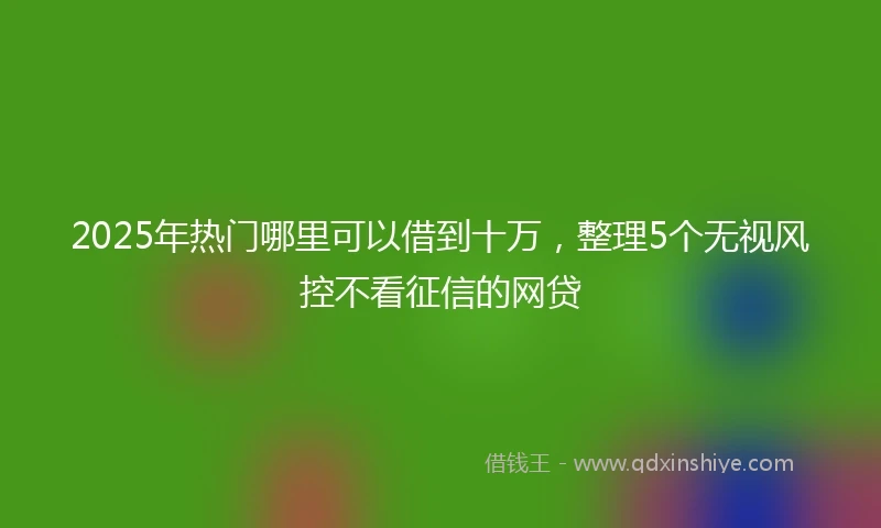 2025年热门哪里可以借到十万，整理5个无视风控不看征信的网贷