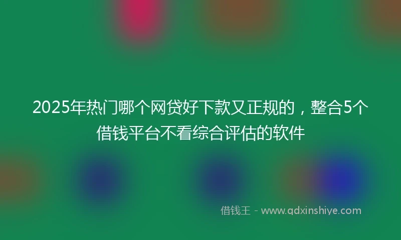 2025年热门哪个网贷好下款又正规的，整合5个借钱平台不看综合评估的软件