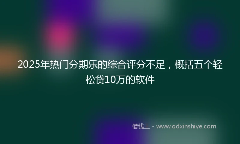 2025年热门分期乐的综合评分不足，概括五个轻松贷10万的软件