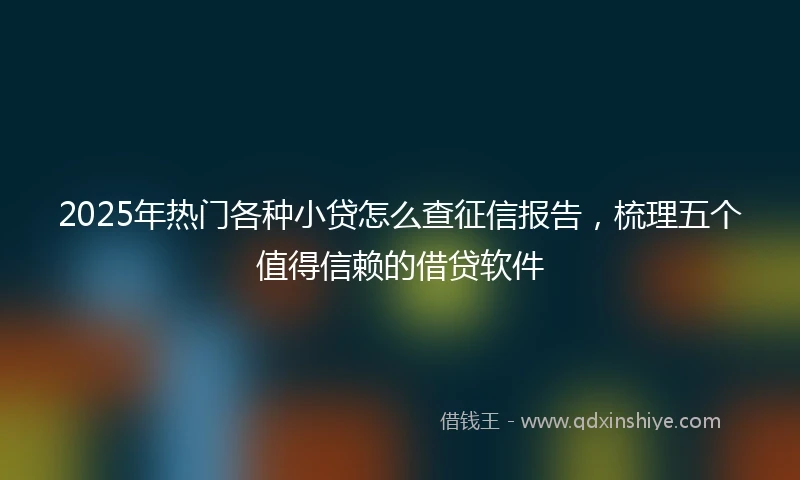 2025年热门各种小贷怎么查征信报告，梳理五个值得信赖的借贷软件