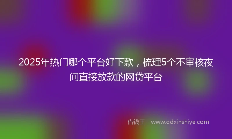2025年热门哪个平台好下款，梳理5个不审核夜间直接放款的网贷平台