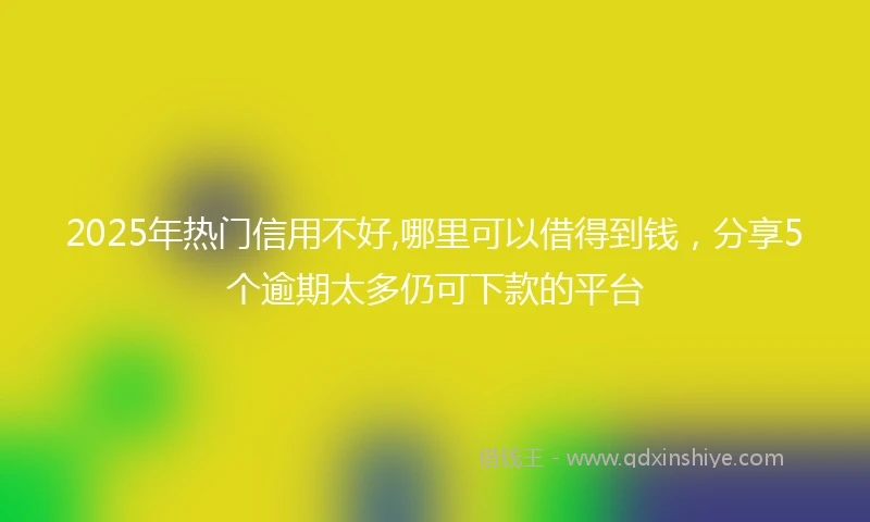 2025年热门信用不好,哪里可以借得到钱，分享5个逾期太多仍可下款的平台