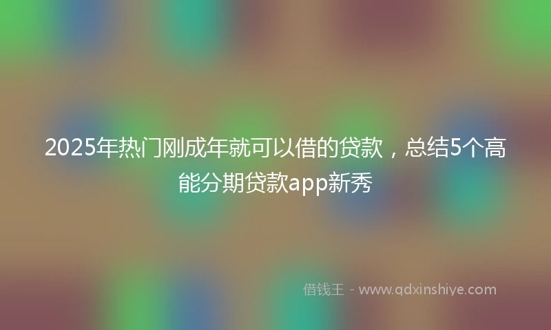 2025年热门刚成年就可以借的贷款，总结5个高能分期贷款app新秀