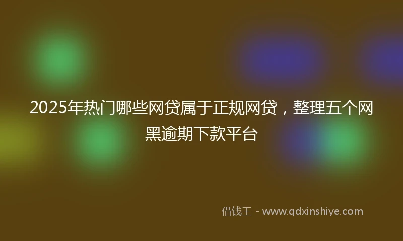 2025年热门哪些网贷属于正规网贷，整理五个网黑逾期下款平台