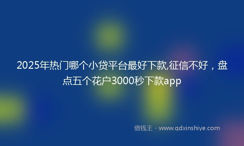 2025年热门哪个小贷平台最好下款,征信不好，盘点五个花户3000秒下款app