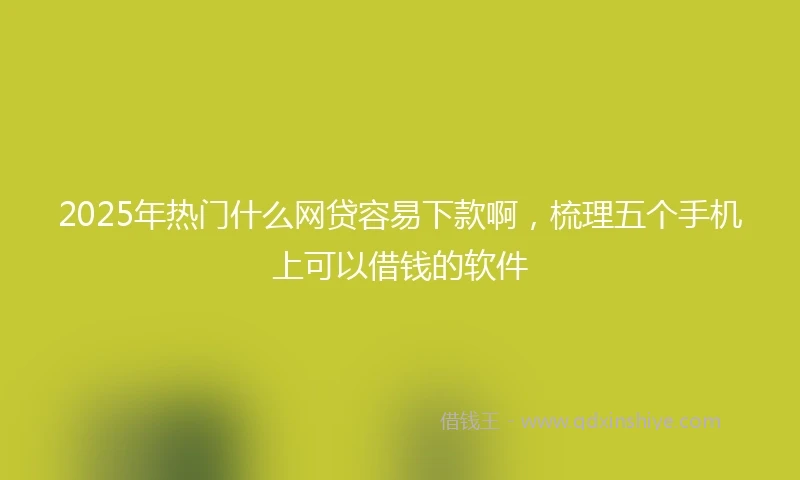 2025年热门什么网贷容易下款啊，梳理五个手机上可以借钱的软件