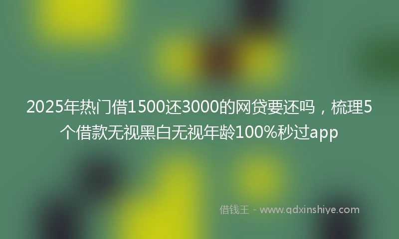 2025年热门借1500还3000的网贷要还吗,梳理5个借款无视黑白无视年龄100%秒过app