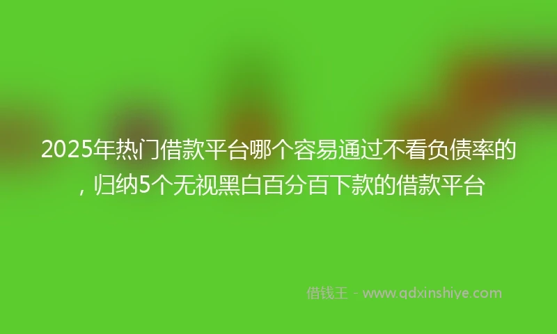 2025年热门借款平台哪个容易通过不看负债率的，归纳5个无视黑白百分百下款的借款平台