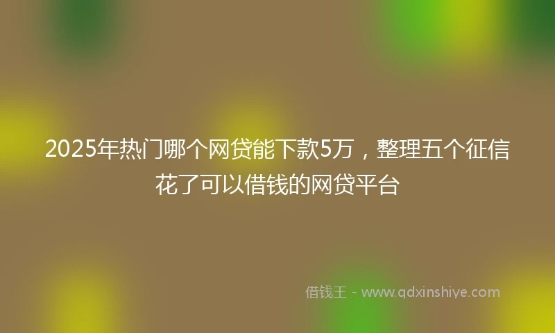 2025年热门哪个网贷能下款5万，整理五个征信花了可以借钱的网贷平台