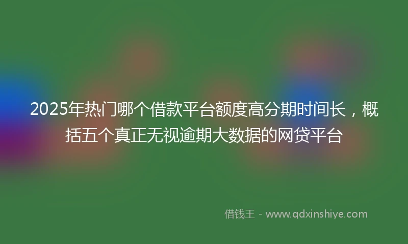 2025年热门哪个借款平台额度高分期时间长,概括五个真正无视逾期大数据的网贷平台