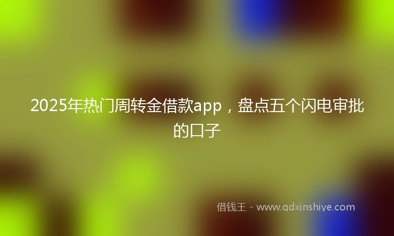 2025年热门周转金借款app，盘点五个闪电审批的口子