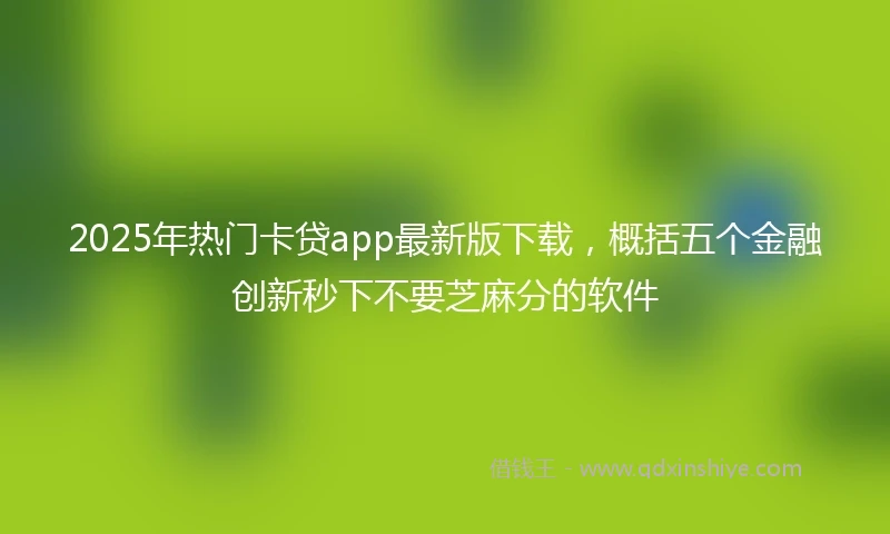 2025年热门卡贷app最新版下载，概括五个金融创新秒下不要芝麻分的软件