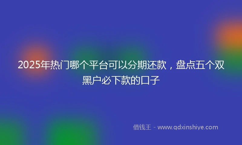 2025年热门哪个平台可以分期还款，盘点五个双黑户必下款的口子
