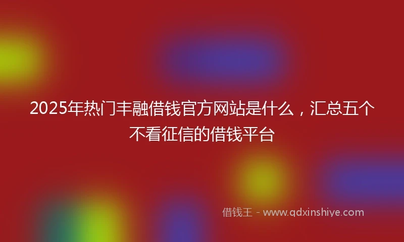 2025年热门丰融借钱官方网站是什么，汇总五个不看征信的借钱平台