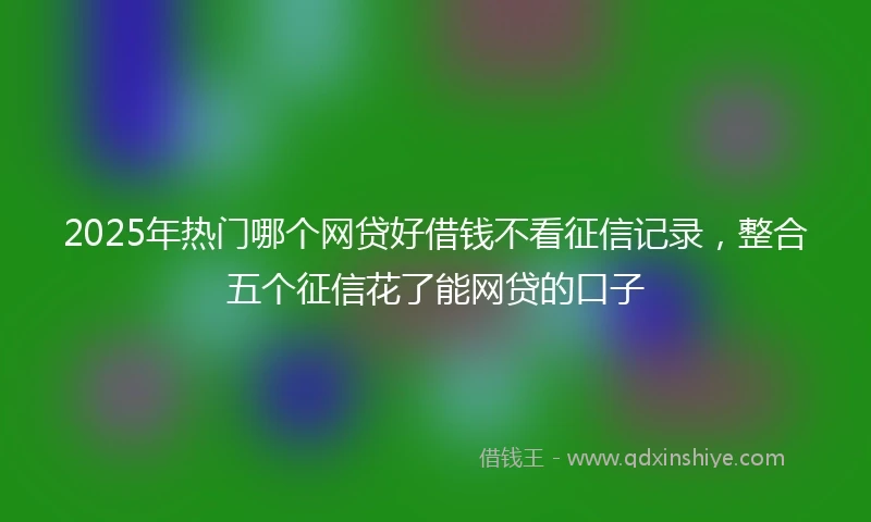2025年热门哪个网贷好借钱不看征信记录，整合五个征信花了能网贷的口子