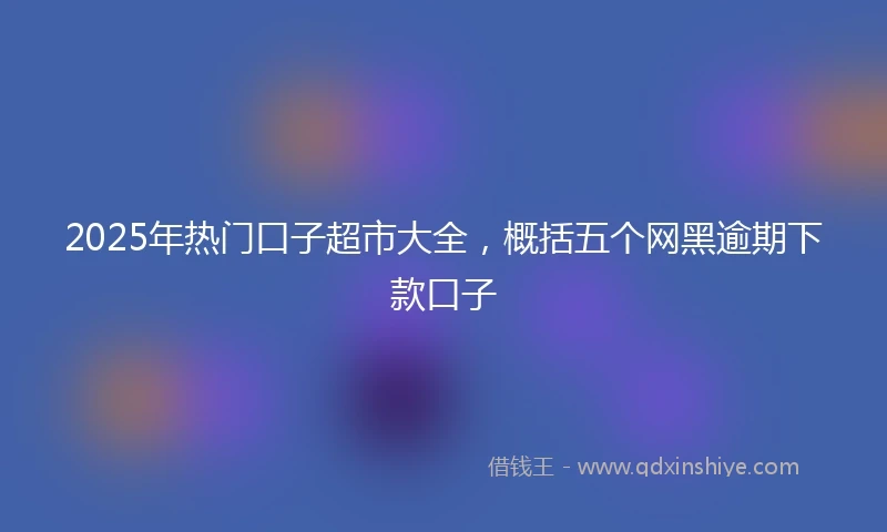 2025年热门口子超市大全，概括五个网黑逾期下款口子