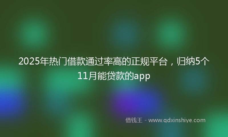 2025年热门借款通过率高的正规平台，归纳5个11月能贷款的app