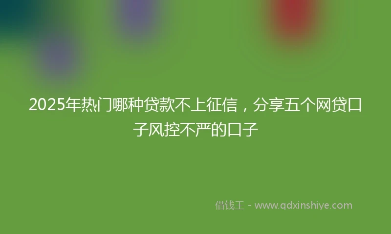 2025年热门哪种贷款不上征信，分享五个网贷口子风控不严的口子