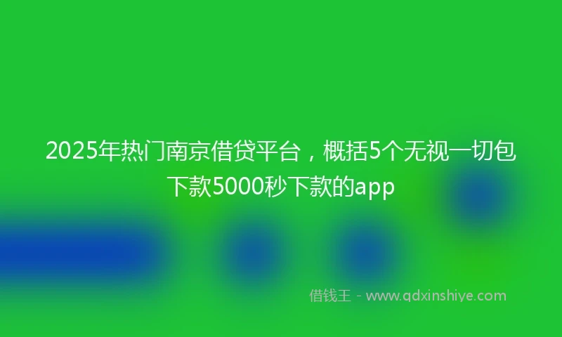 2025年热门南京借贷平台，概括5个无视一切包下款5000秒下款的app