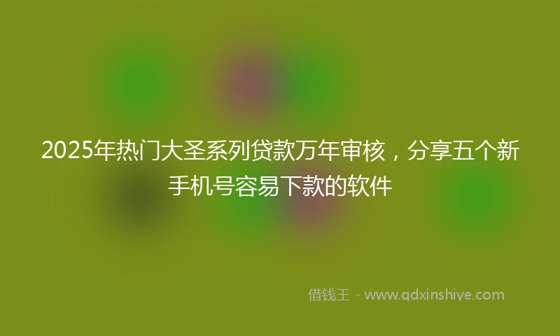 2025年热门大圣系列贷款万年审核，分享五个新手机号容易下款的软件