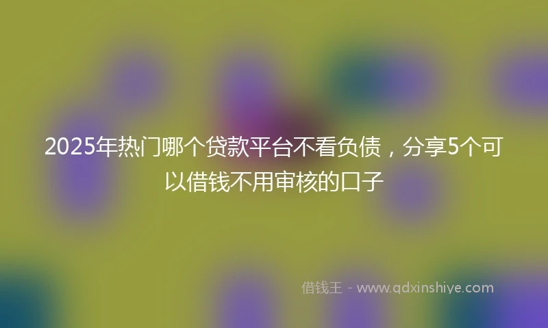2025年热门哪个贷款平台不看负债，分享5个可以借钱不用审核的口子