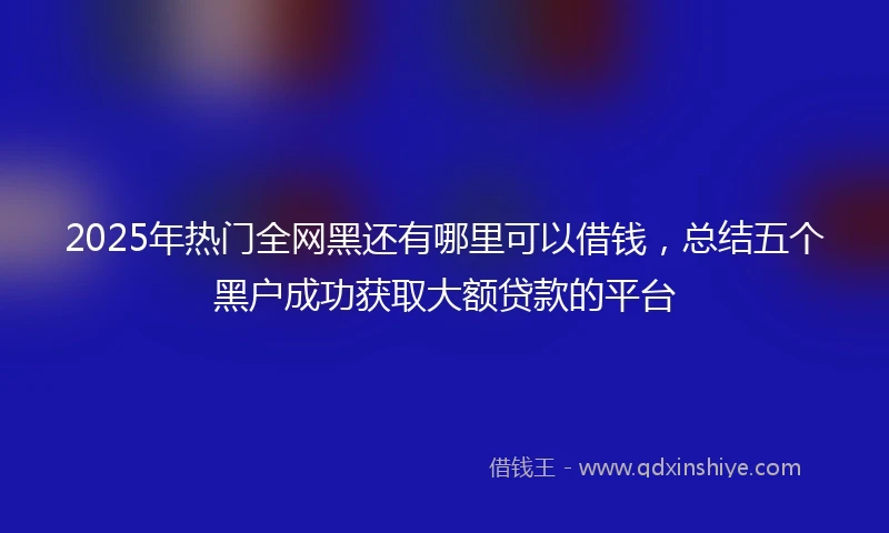 2025年热门全网黑还有哪里可以借钱，总结五个黑户成功获取大额贷款的平台